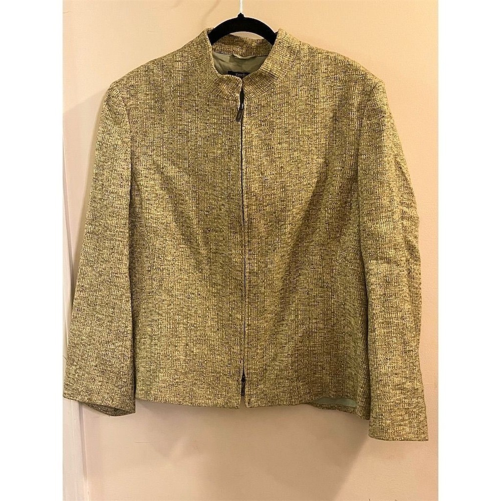 Vintage Zanella Women's Basic Jacket Blazer Size‎ 14 Stylish Full Zip Minimalist